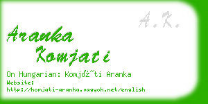 aranka komjati business card